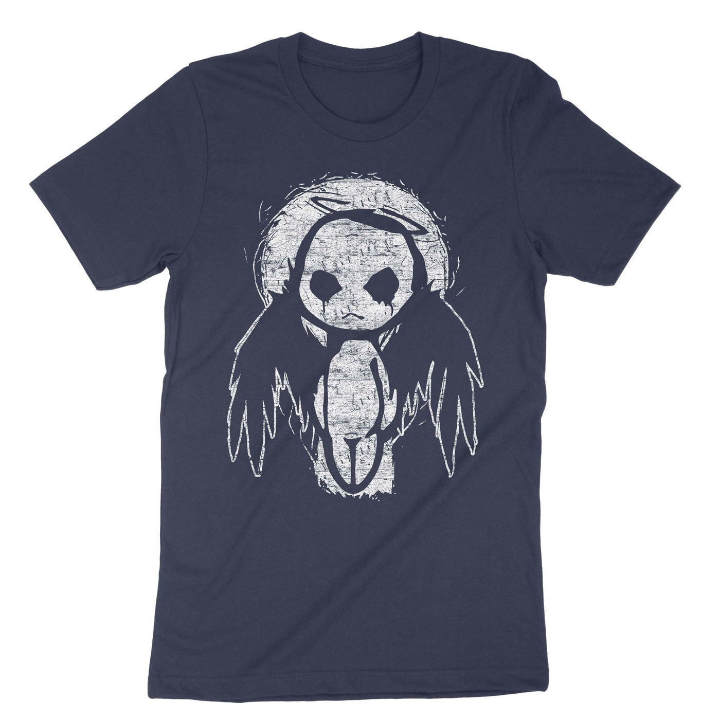 Navy Cute Sad Emo Angel T-Shirt#color_navy