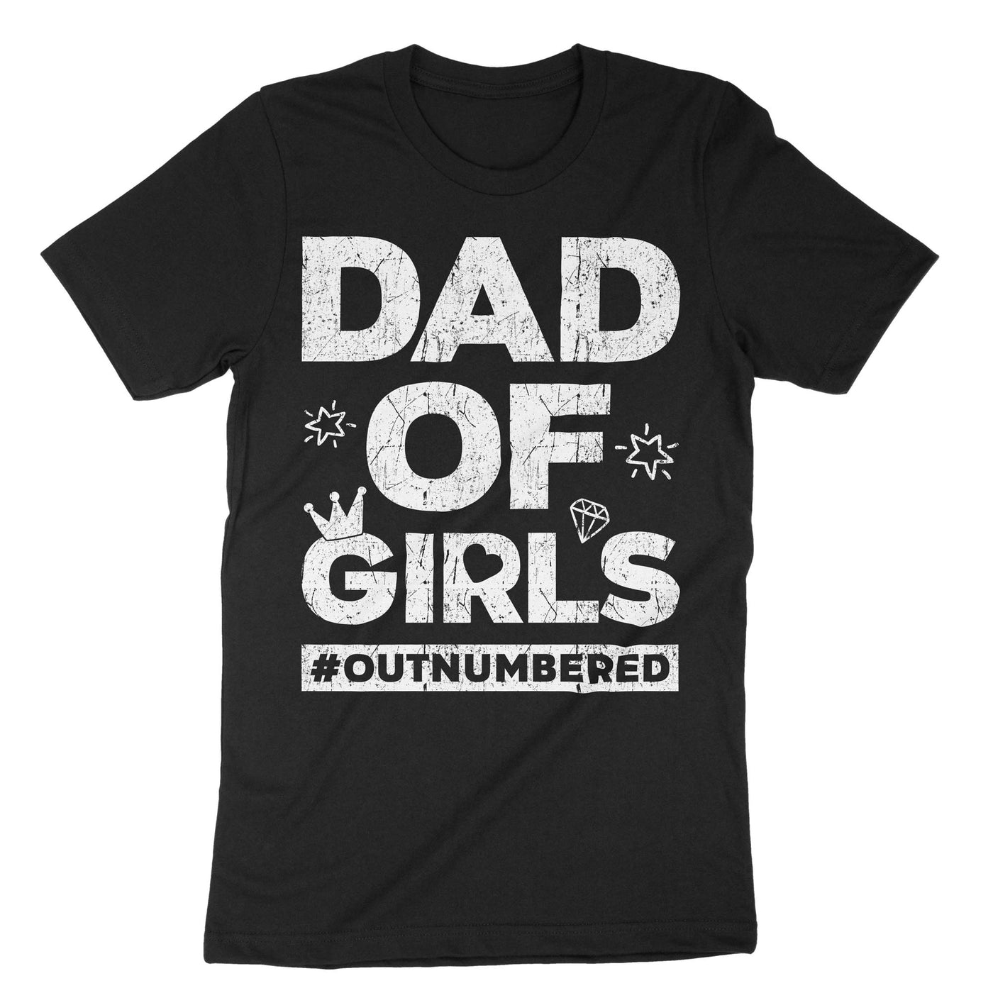 Black Dad Of Girls T-Shirt#color_black
