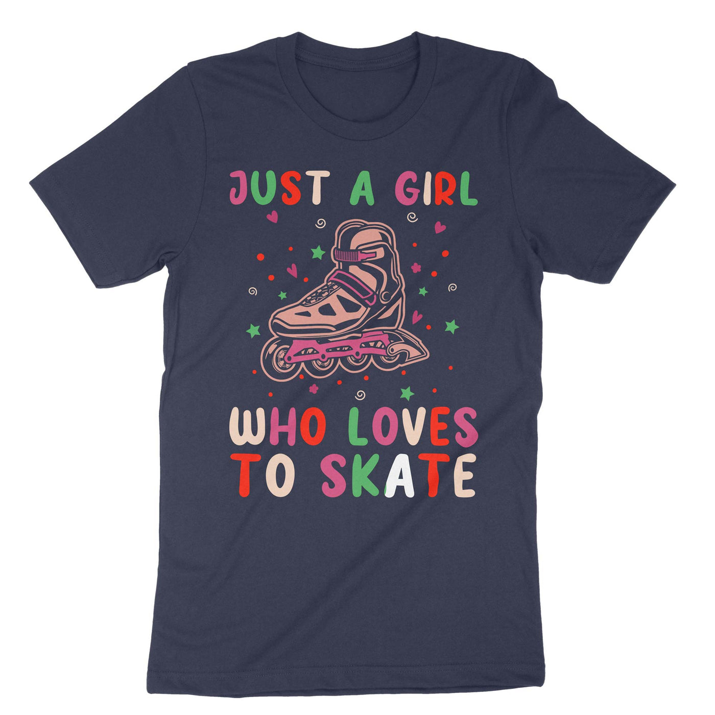 Navy Girl Loves Skate T-Shirt#color_navy