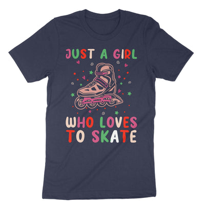 Navy Girl Loves Skate T-Shirt#color_navy
