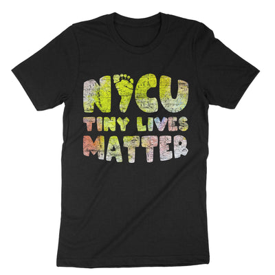 Black Nicu Tiny Lives Matter T-Shirt#color_black