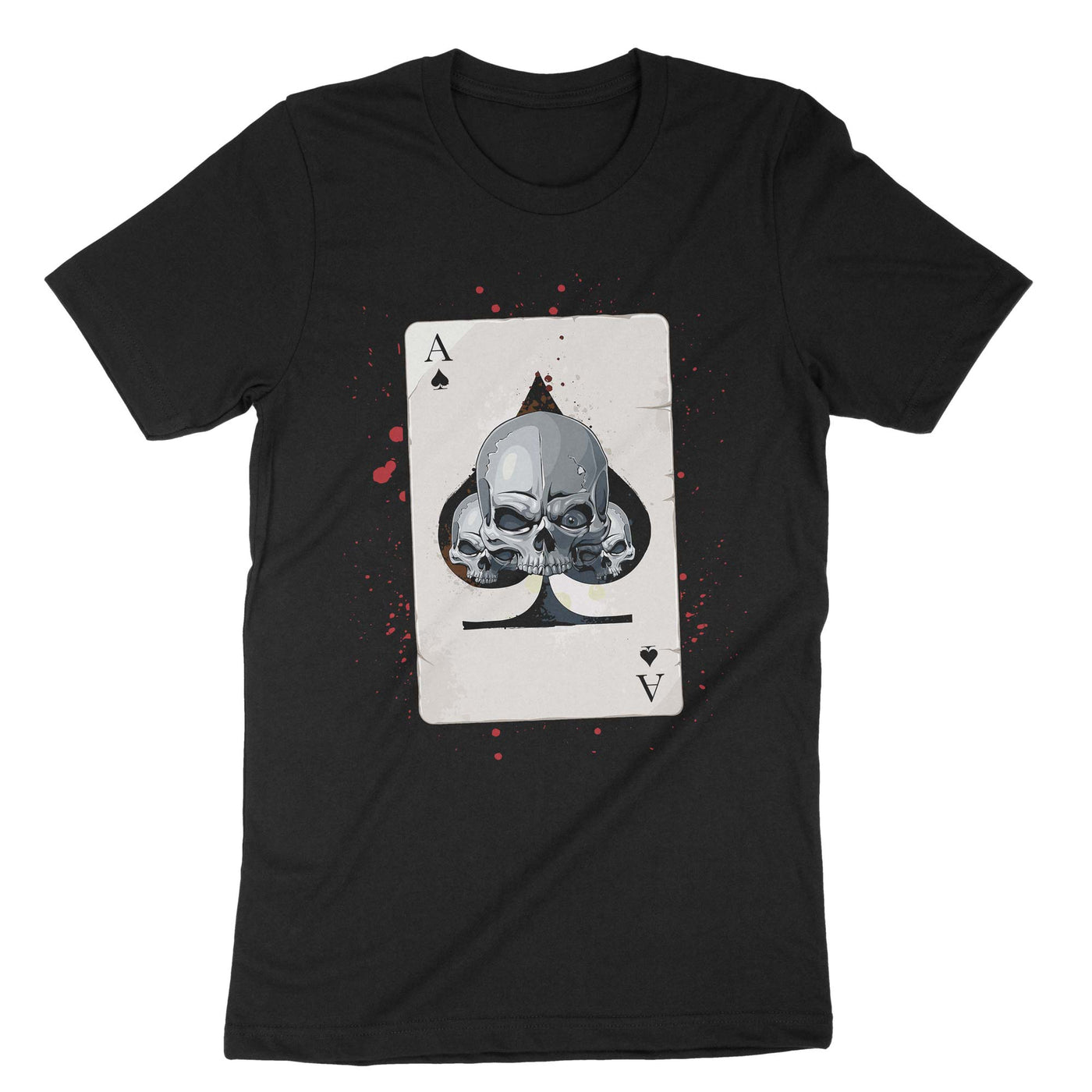 Black Skeleton Poker Card T-Shirt#color_black