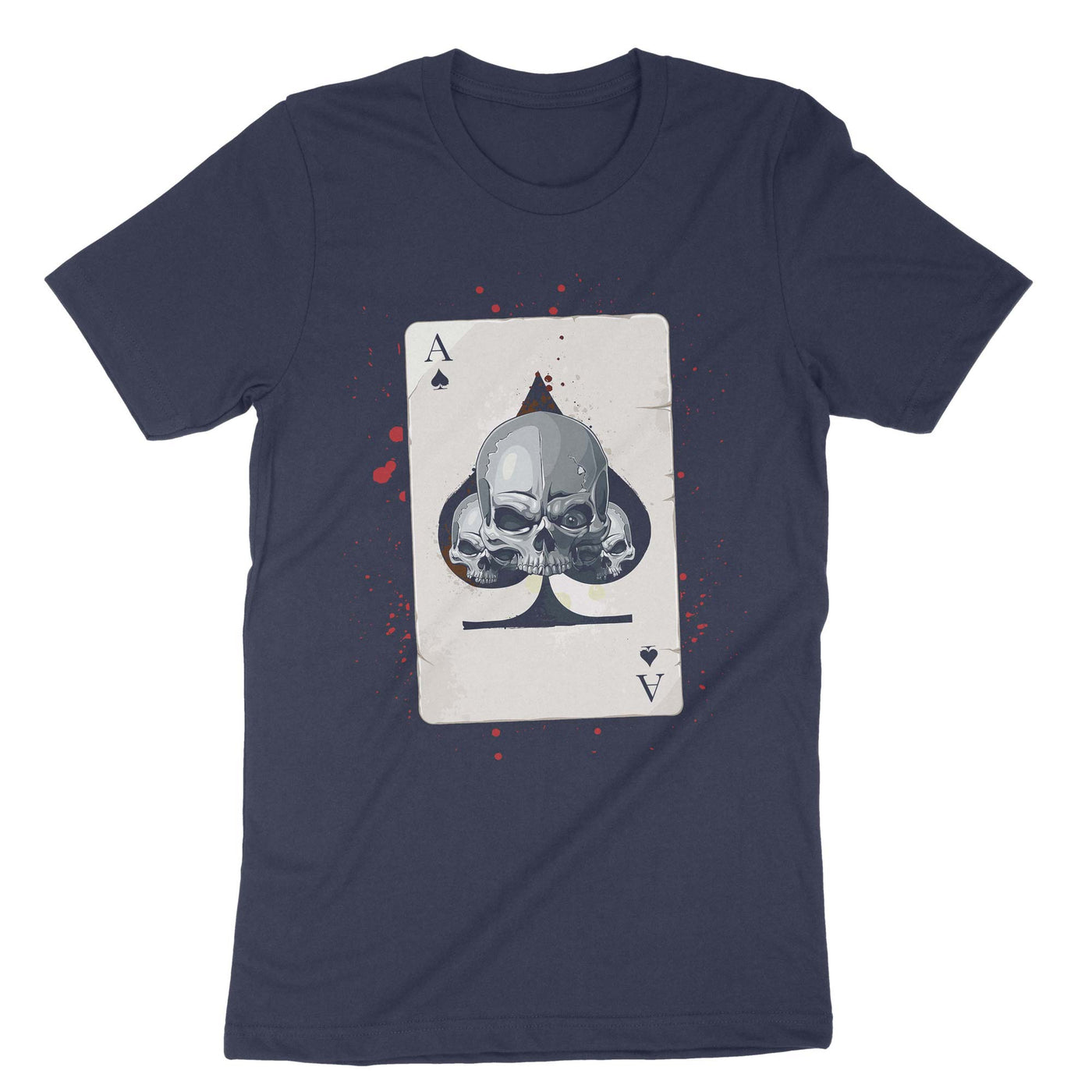 Navy Skeleton Poker Card T-Shirt#color_navy