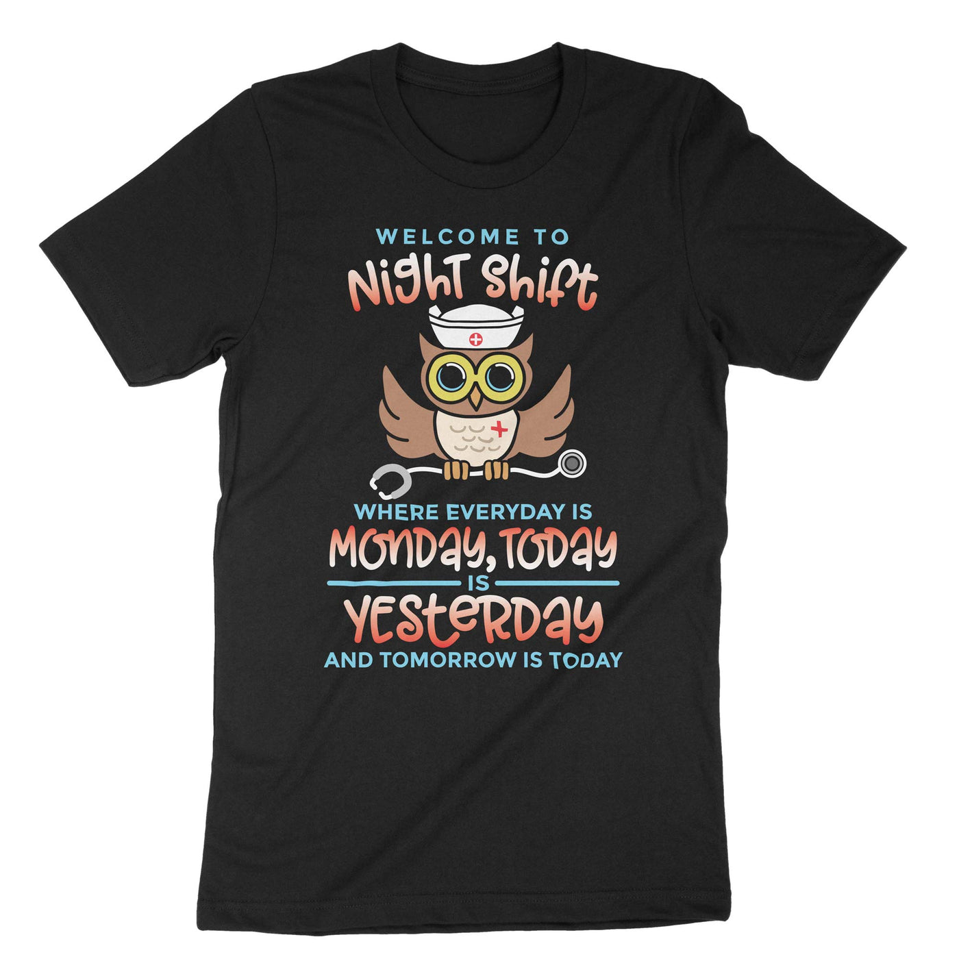 Black Welcome To Night Shift T-Shirt#color_black