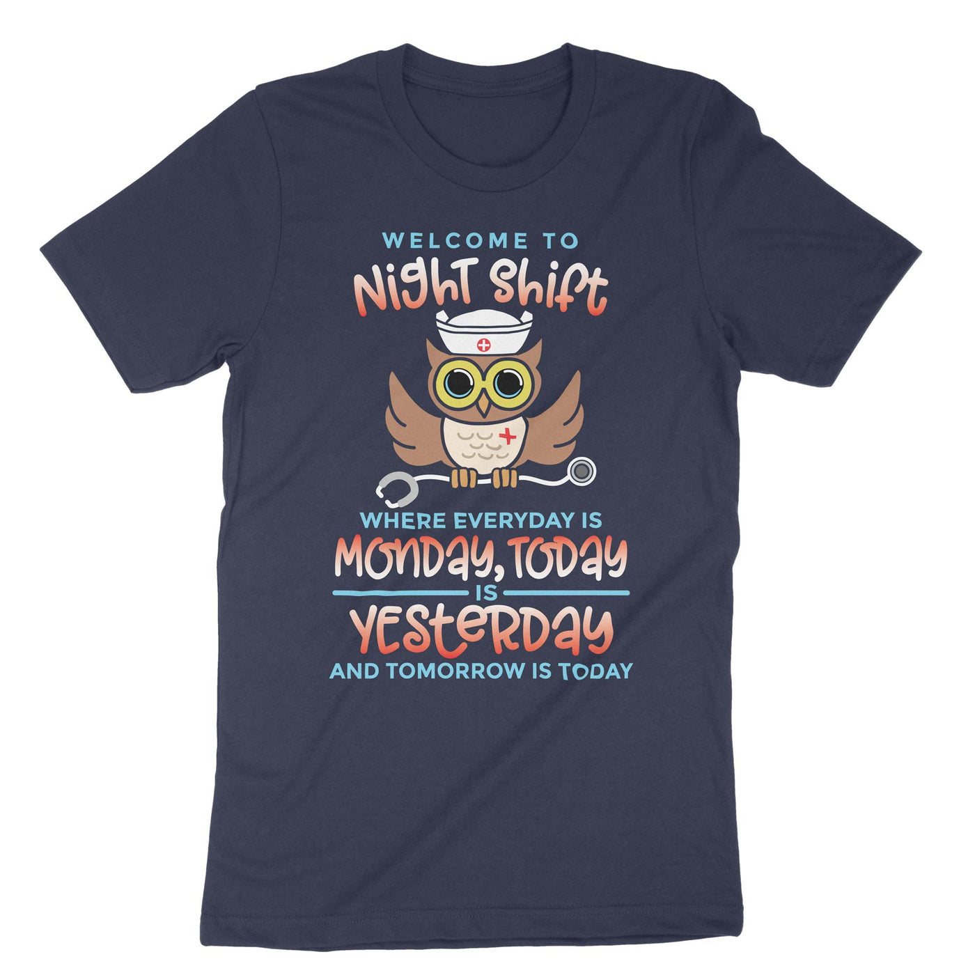 Navy Welcome To Night Shift T-Shirt#color_navy
