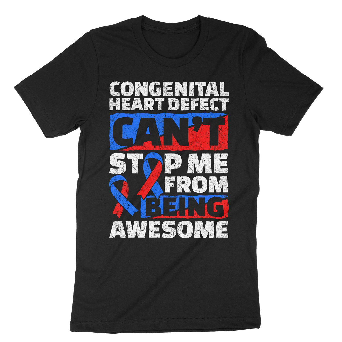 Black Congenital Heart Defect Can't Stop Me From Being Awesome T-Shirt#color_black