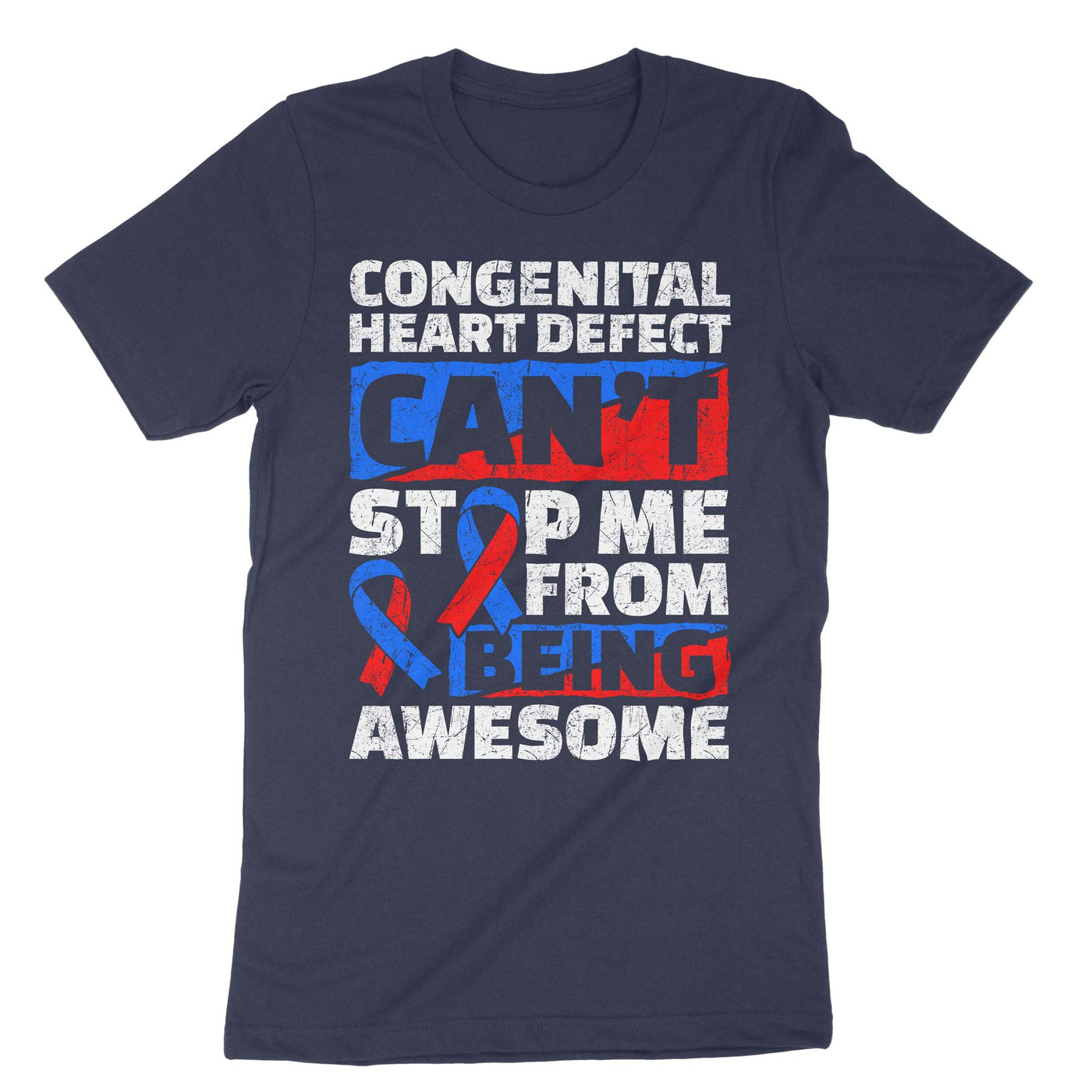 Navy Congenital Heart Defect Can't Stop Me From Being Awesome T-Shirt#color_navy