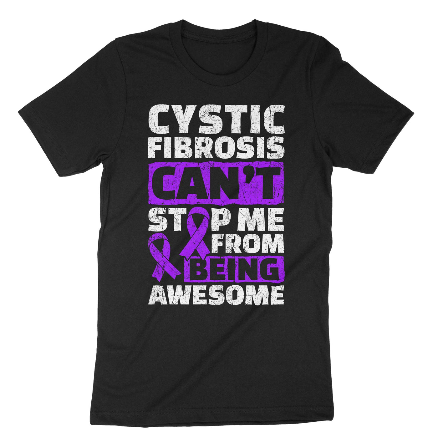 Black Cystic Fibrosis Can't Stop Me From Being Awesome T-Shirt#color_black