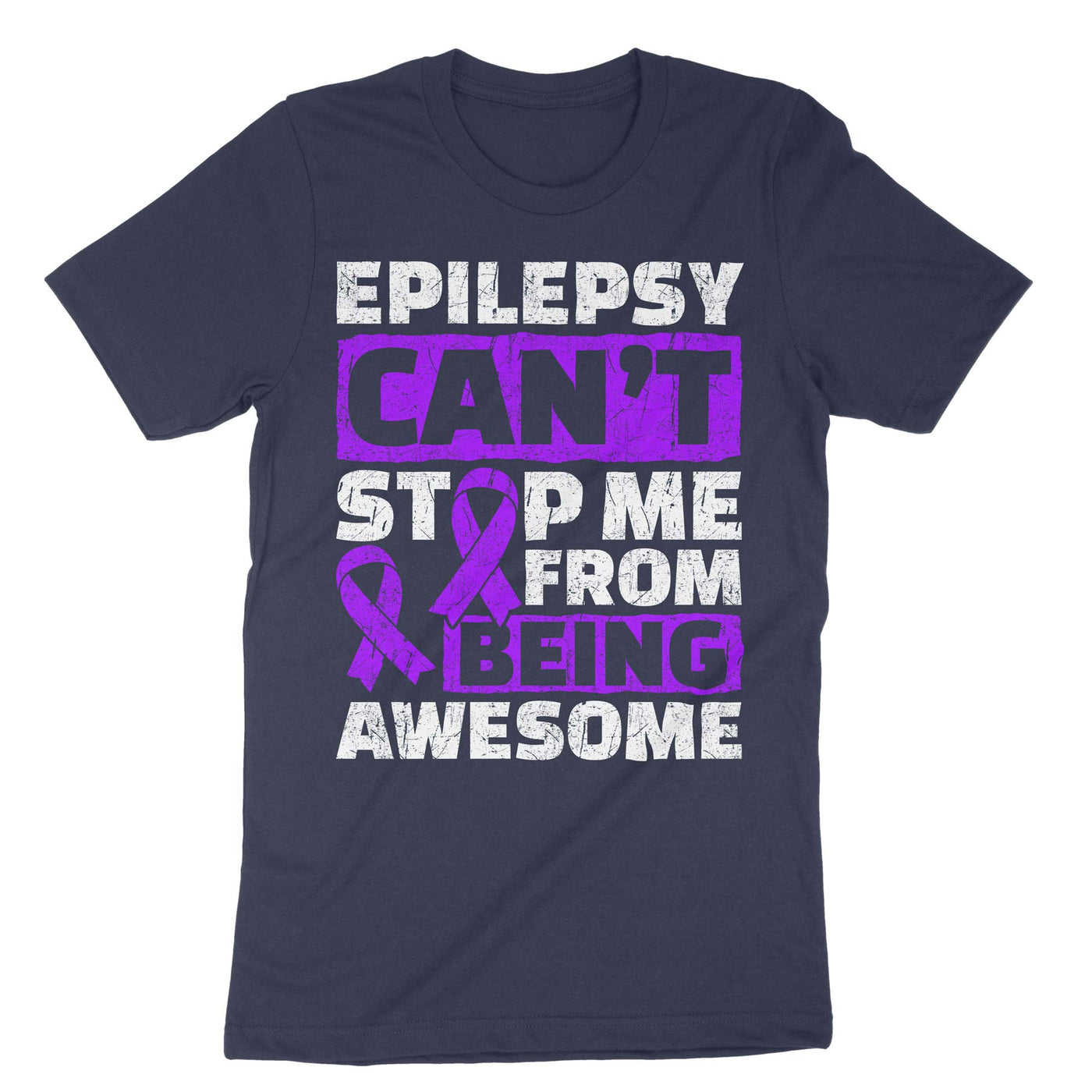 Navy Epilepsy Can't Stop Me From Being Awesome T-Shirt#color_navy