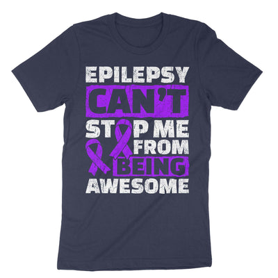 Navy Epilepsy Can't Stop Me From Being Awesome T-Shirt#color_navy