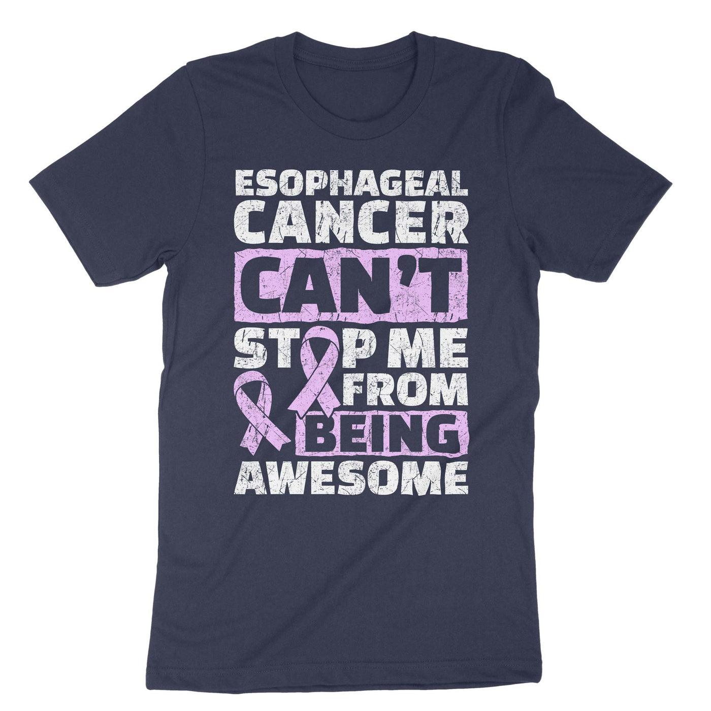 Navy Esophageal Cancer Can't Stop Me From Being Awesome T-Shirt#color_navy