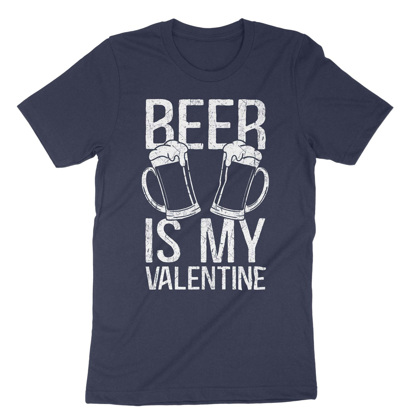 Navy Beer Is My Valentine T-Shirt#color_navy