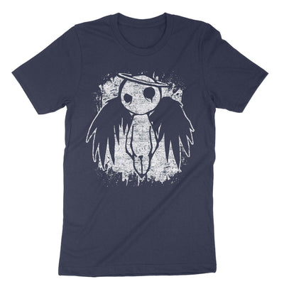 Navy Cute Sad Emo Angel T-Shirt#color_navy