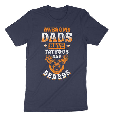 Navy Dad Tattoos Beards T-Shirt#color_navy