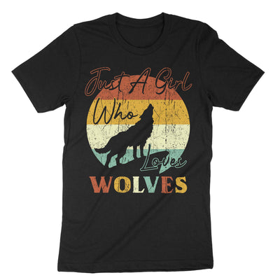 Black Girl Loves Wolves T-Shirt#color_black