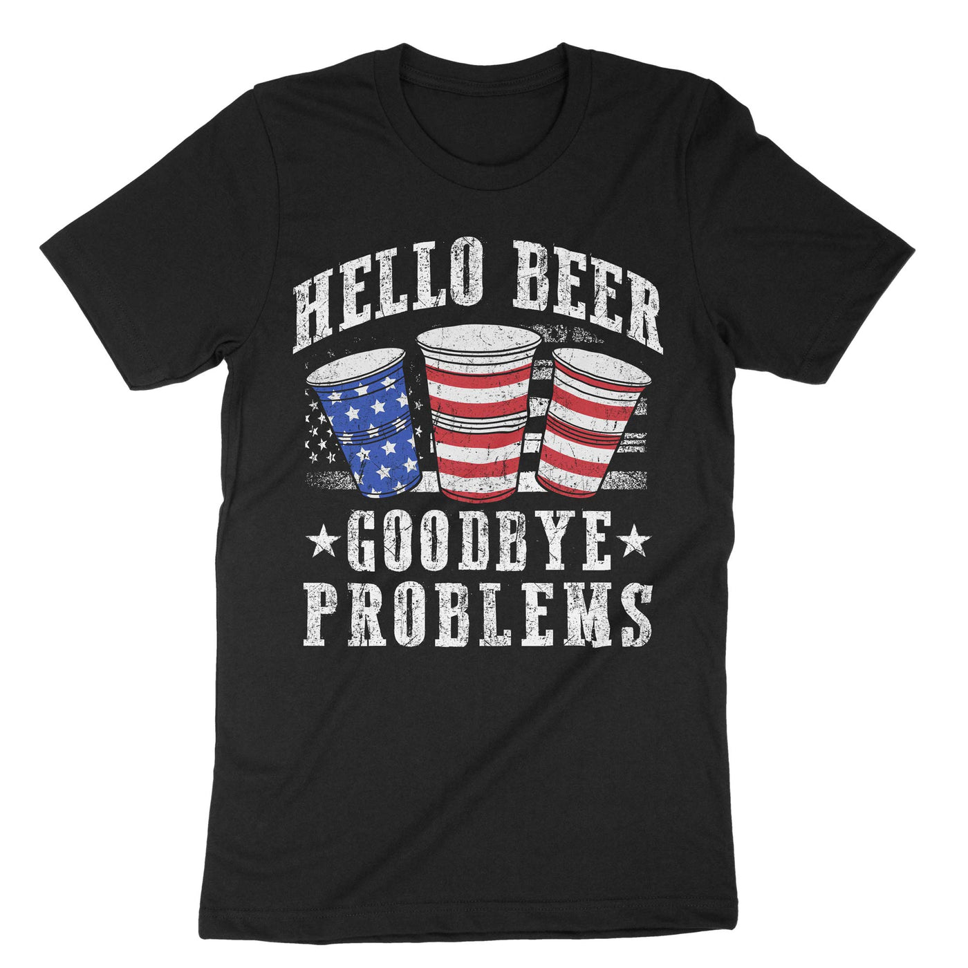 Black Hello Beer Goodbye Problems T-Shirt#color_black