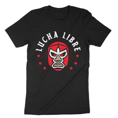 Black Lucha Libre mexican Wrestling T-Shirt#color_black