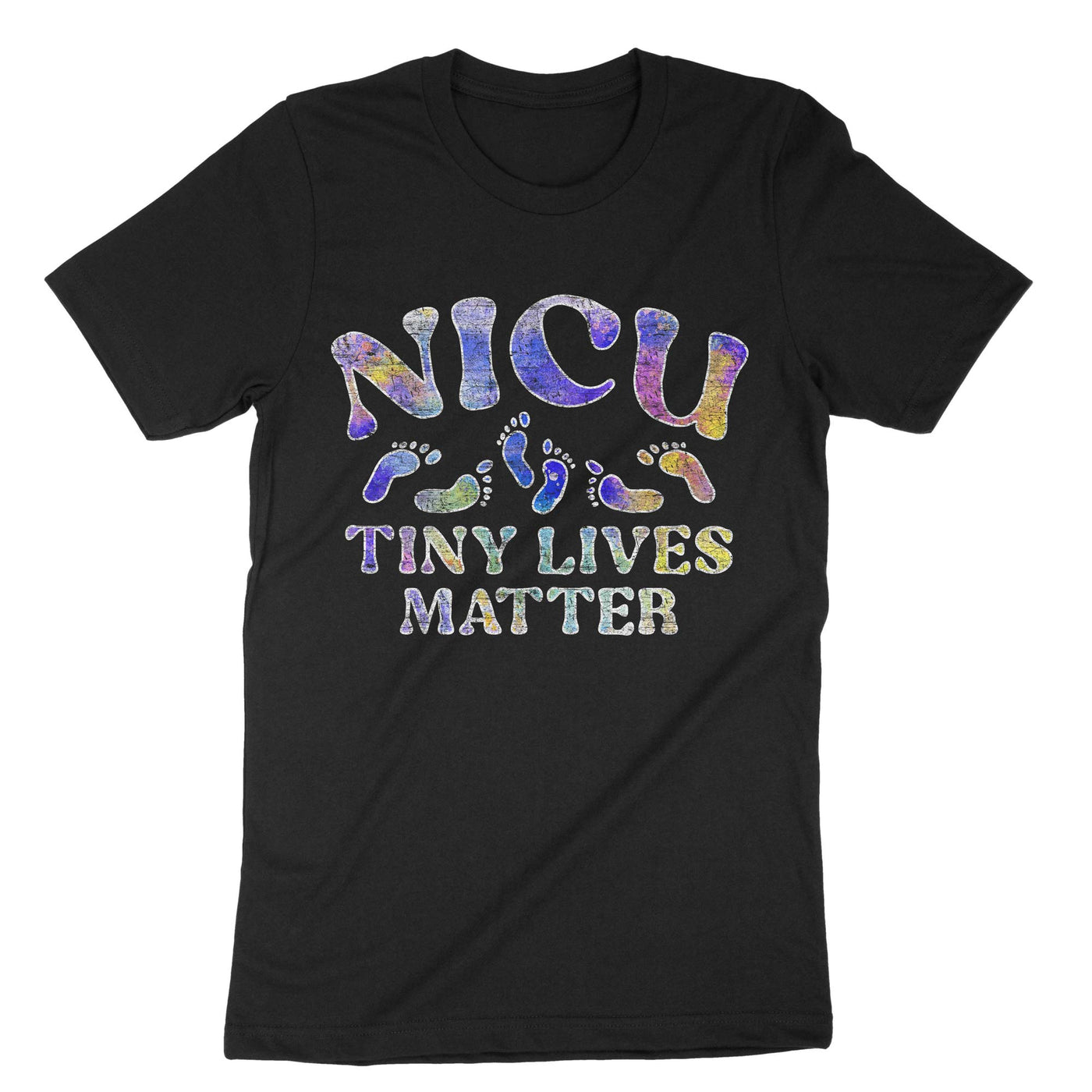 Black Nicu Tiny Lives Matter T-Shirt#color_black