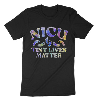 Black Nicu Tiny Lives Matter T-Shirt#color_black