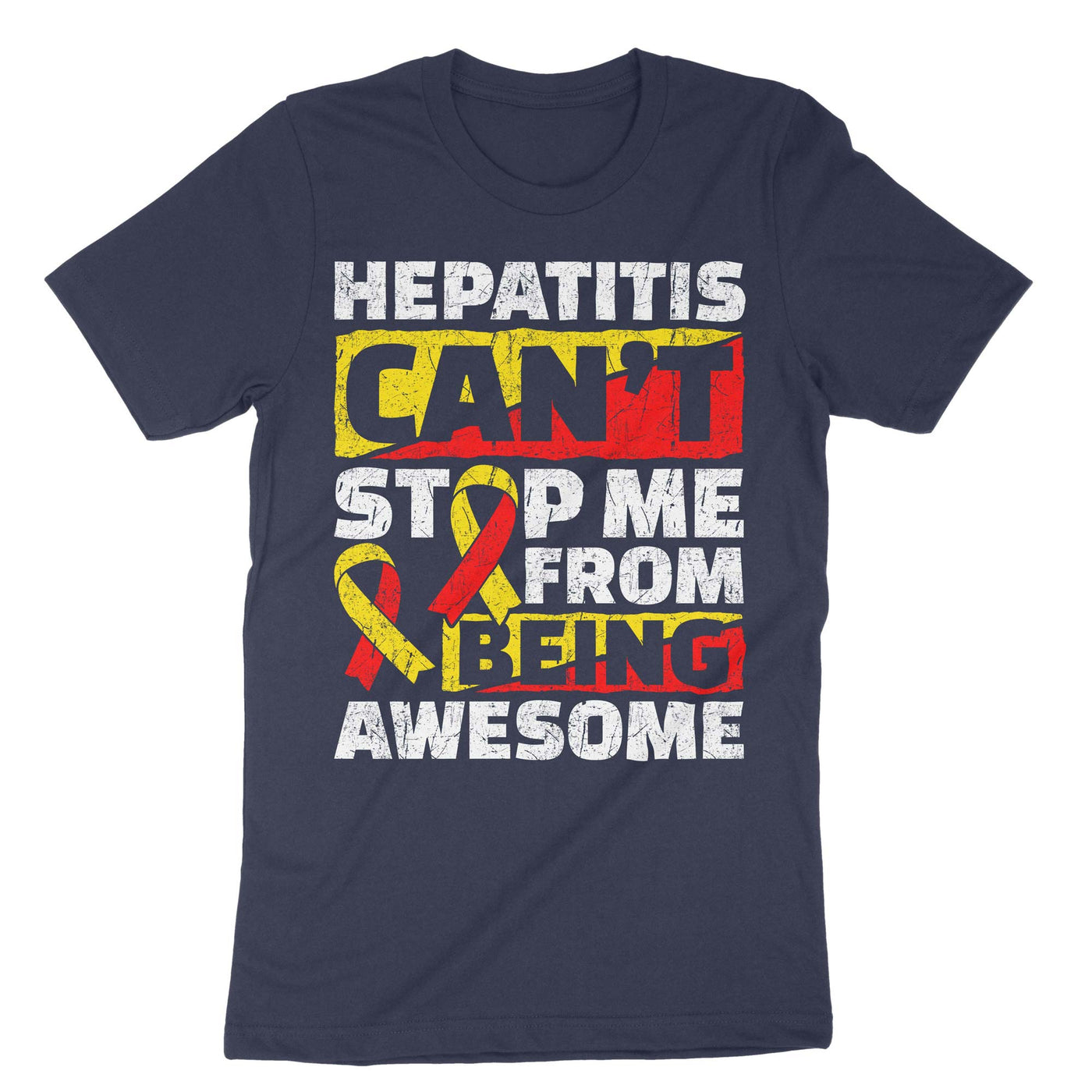 Navy Hepatitis Can't Stop Me From Being Awesome T-Shirt#color_navy