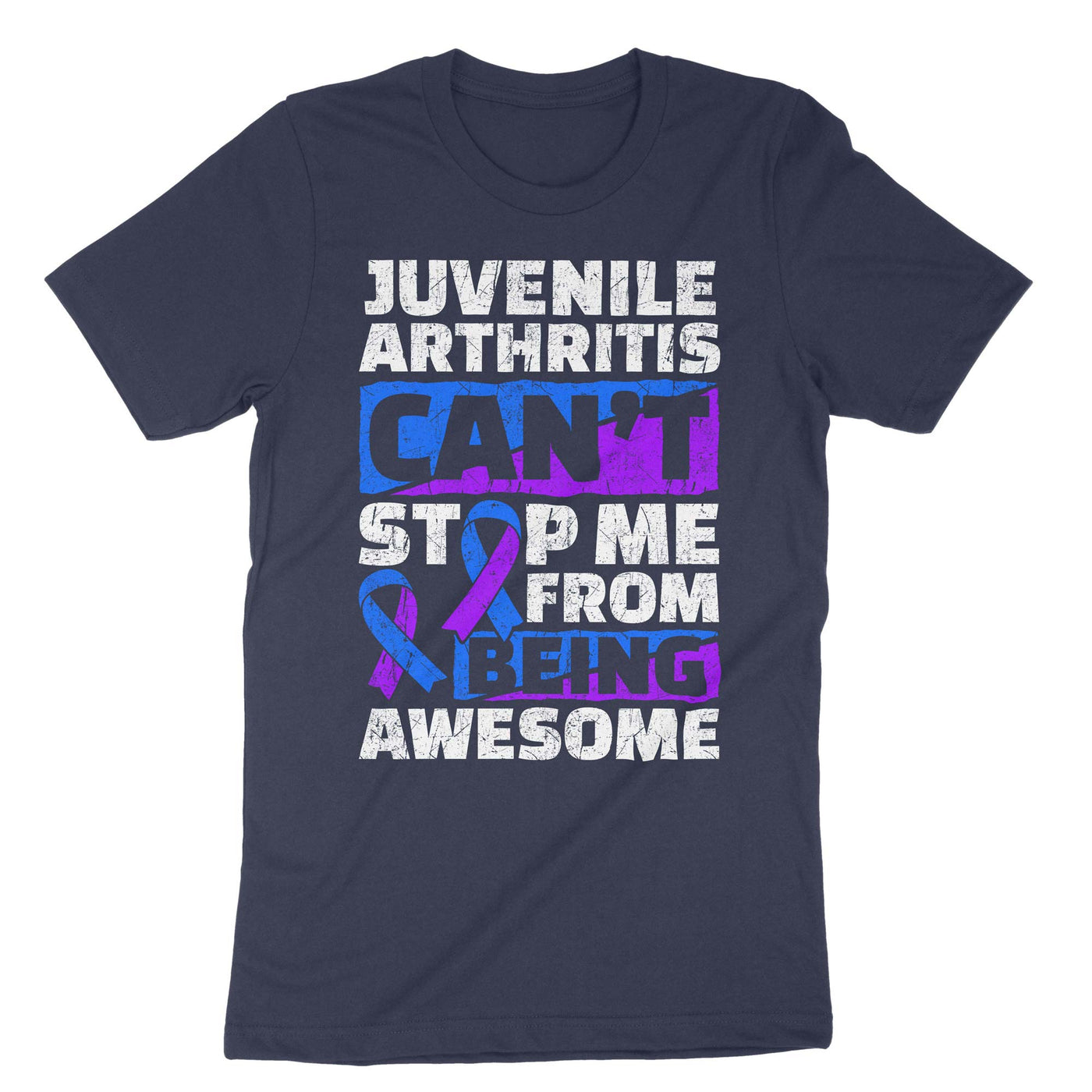 Navy Juvenile Arthritis Can't Stop Me From Being Awesome T-Shirt#color_navy