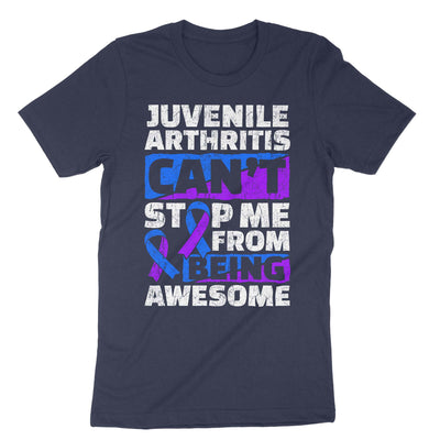 Navy Juvenile Arthritis Can't Stop Me From Being Awesome T-Shirt#color_navy