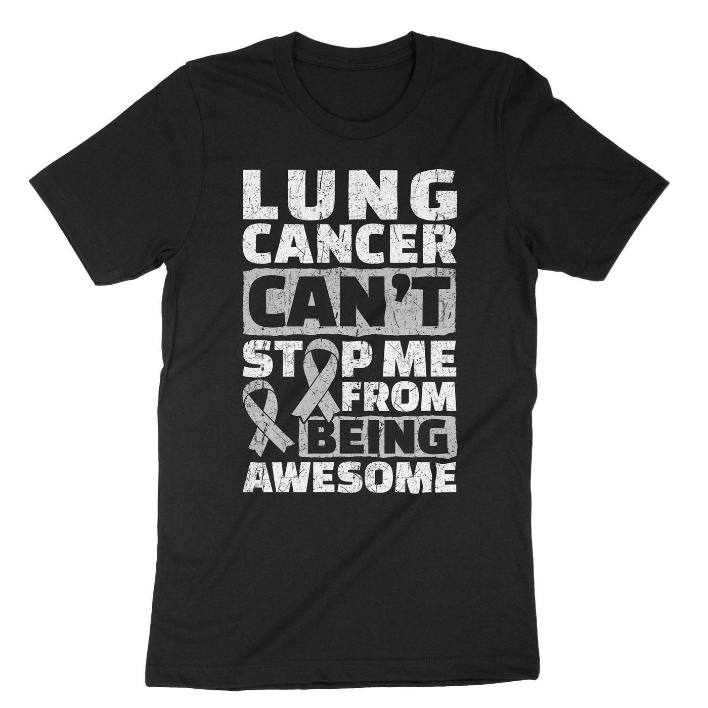 Black Lung Cancer Can't Stop Me From Being Awesome T-Shirt#color_black