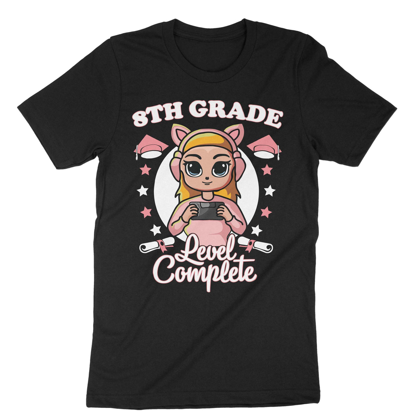 Black 8th Grade Level Complete T-Shirt#color_black