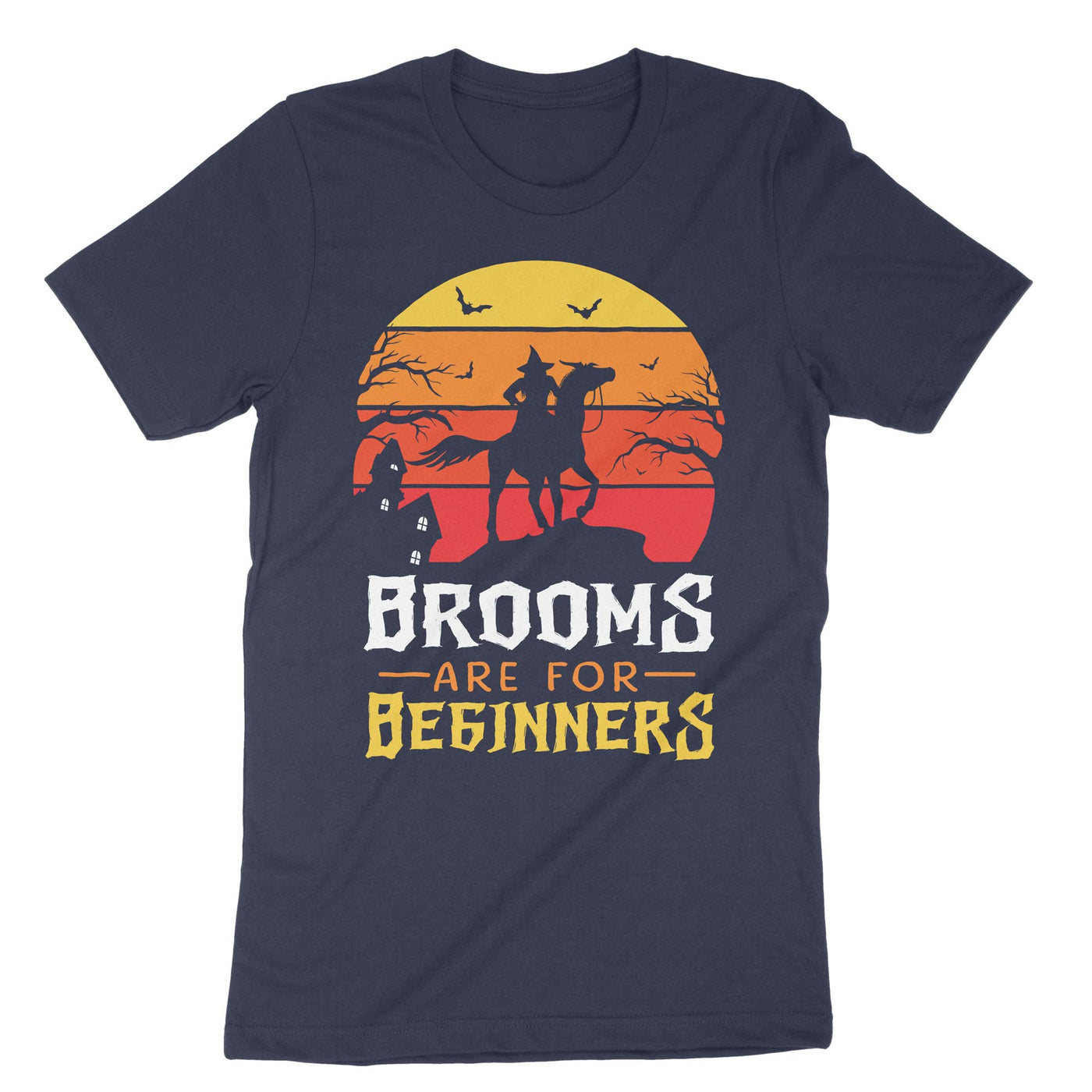 Navy Brooms Are For Beginners Horse Riding T-Shirt#color_navy