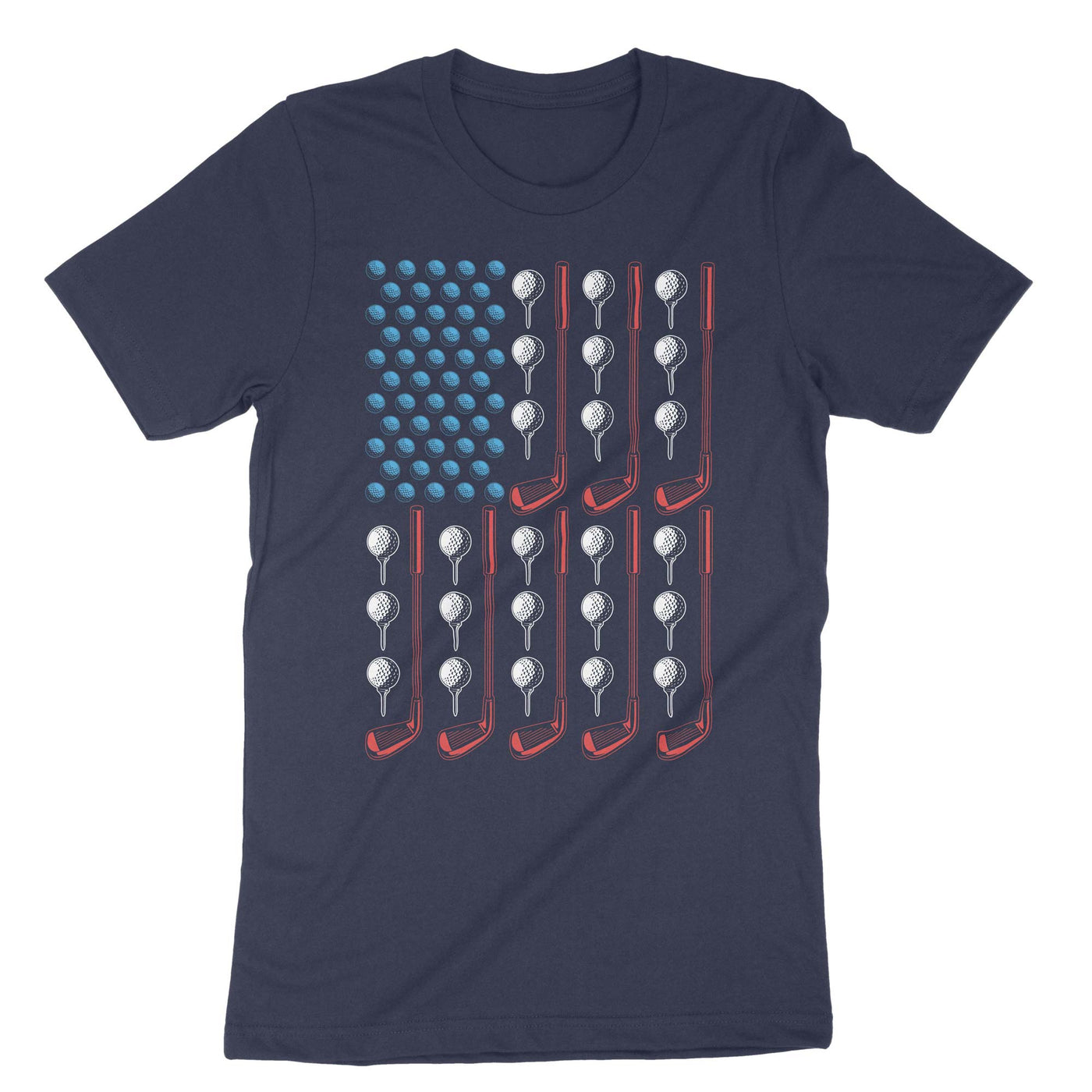 Navy Golf Us Flag T-Shirt#color_navy