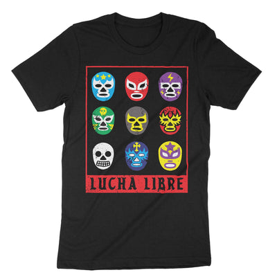 Black Lucha Libre mexican Wrestling T-Shirt#color_black