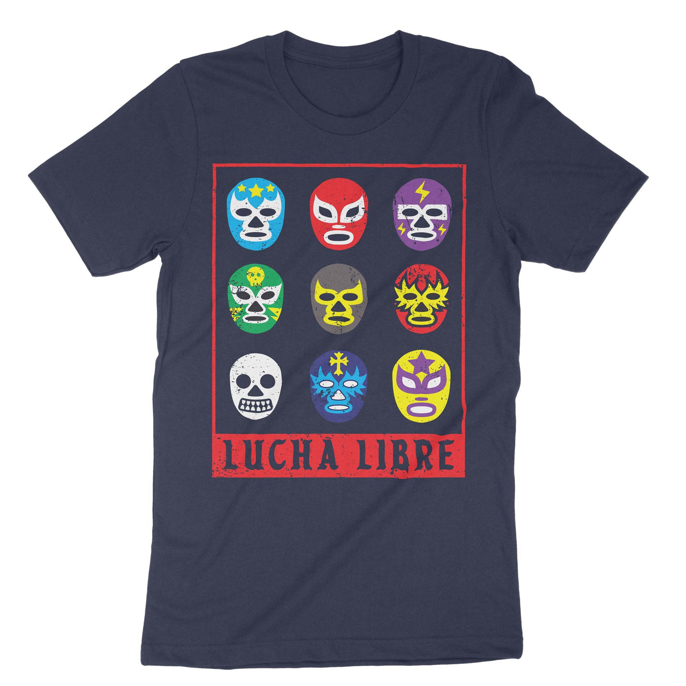 Navy Lucha Libre mexican Wrestling T-Shirt#color_navy