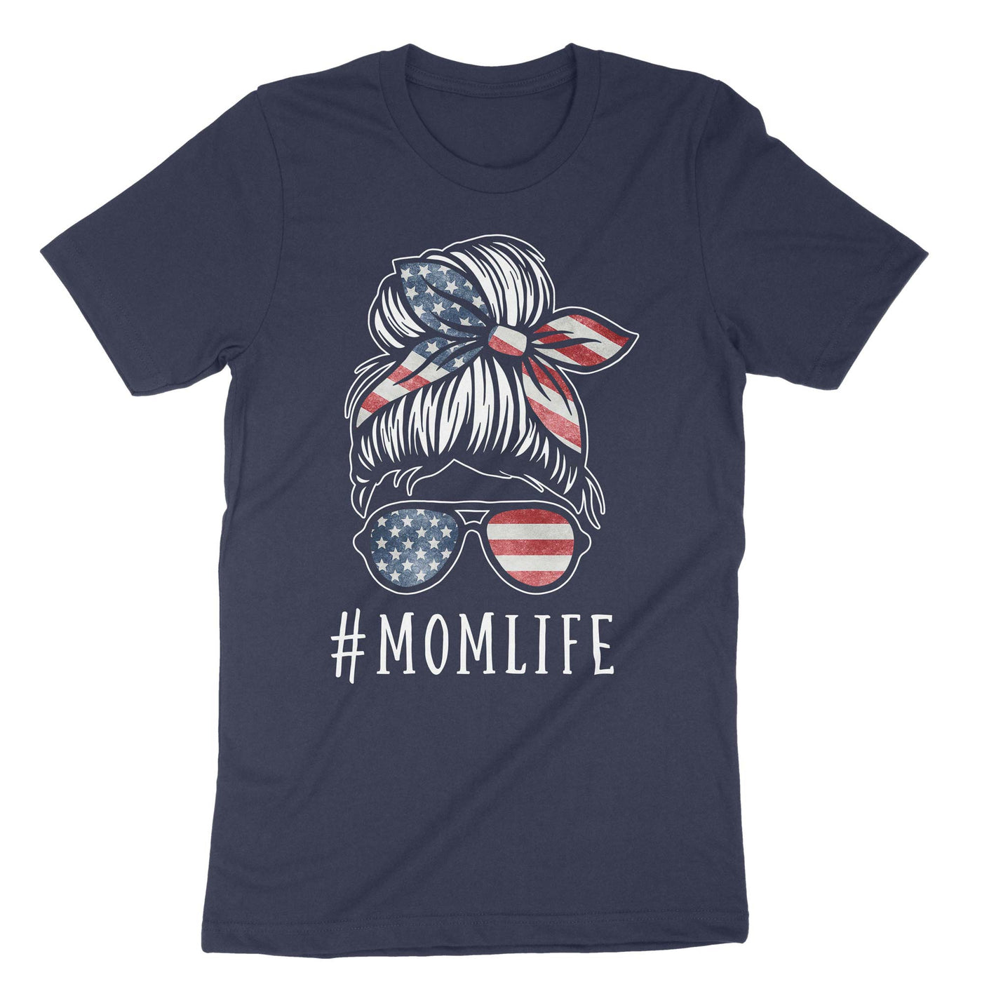 Navy Patriotic Momlife Usa 4th July T-Shirt#color_navy