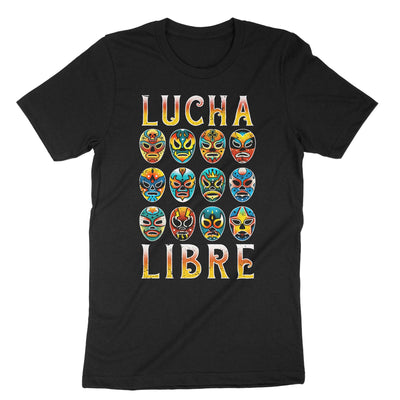 Black Lucha Libre mexican Wrestling T-Shirt#color_black