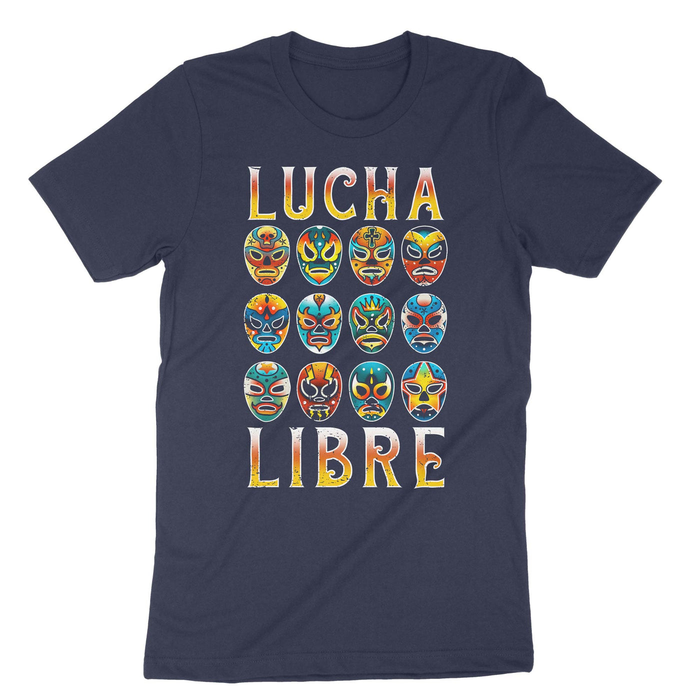Navy Lucha Libre mexican Wrestling T-Shirt#color_navy