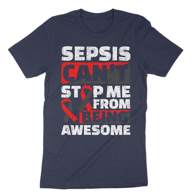 Navy Sepsis Can't Stop Me From Being Awesome T-Shirt#color_navy