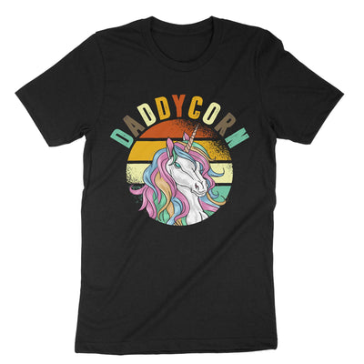 Black Daddy Unicorn T-Shirt#color_black