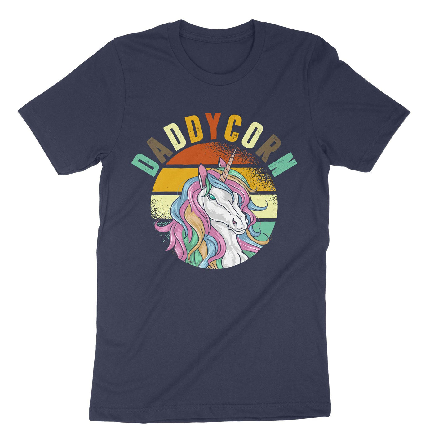 Navy Daddy Unicorn T-Shirt#color_navy