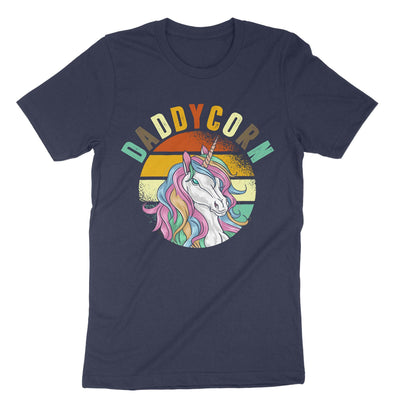 Navy Daddy Unicorn T-Shirt#color_navy