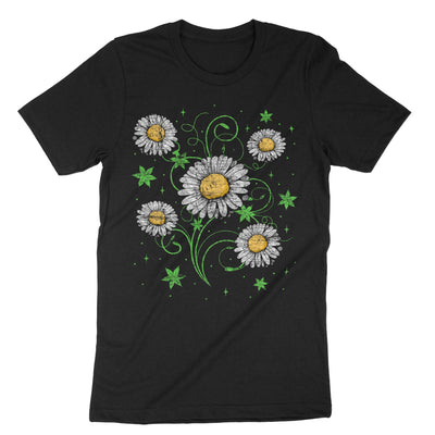 Black Marguerites Daisy Flower Spring T-Shirt#color_black