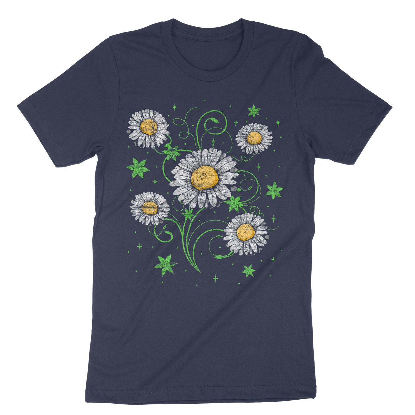 Navy Marguerites Daisy Flower Spring T-Shirt#color_navy