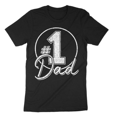 Black Number 1 Dad T-Shirt#color_black