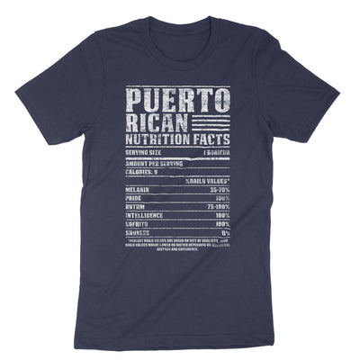 Navy Puerto Rican Nutrition Facts T-Shirt#color_navy
