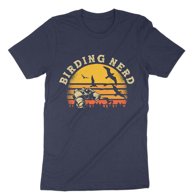 Navy Retro Birding Nerd T-Shirt#color_navy