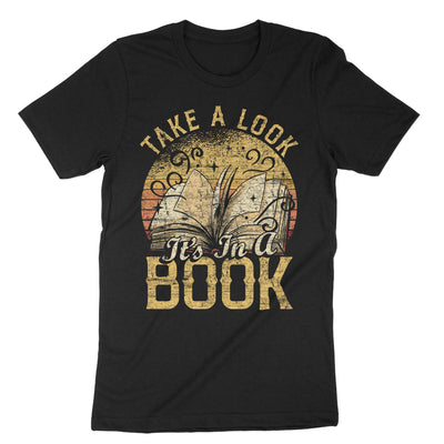 Black Take A Look Its In A Book T-Shirt#color_black