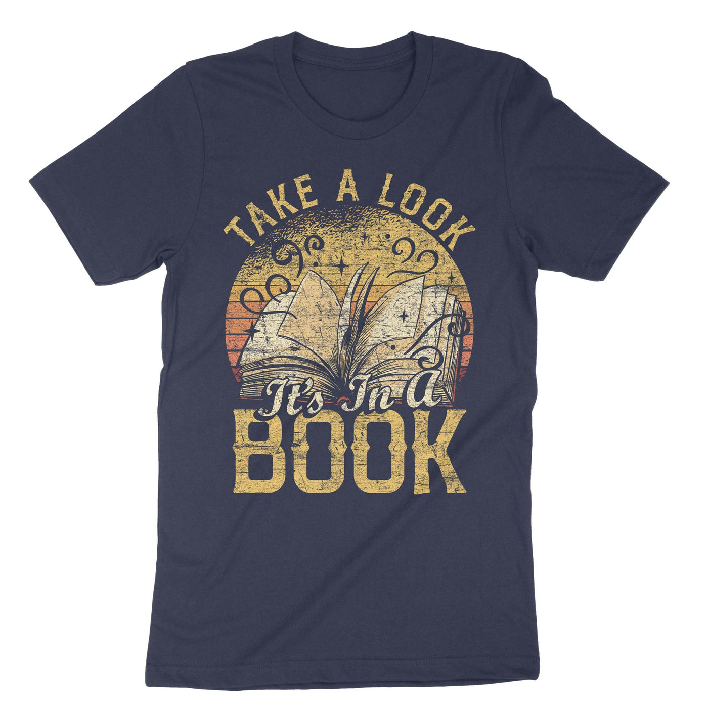 Navy Take A Look Its In A Book T-Shirt#color_navy