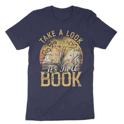 Navy Take A Look Its In A Book T-Shirt#color_navy