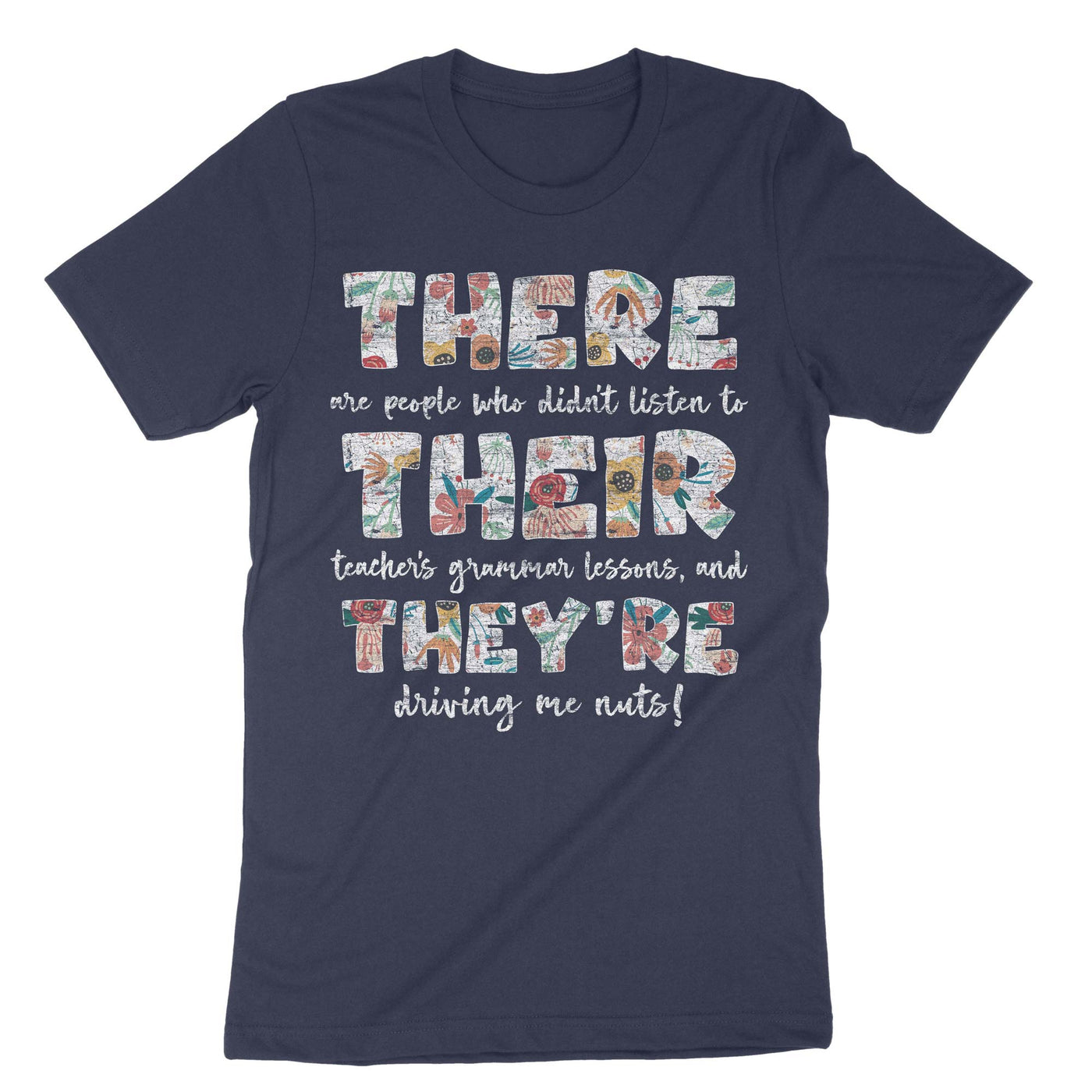 Navy There Their Theyre English Grammer Teacher T-Shirt#color_navy