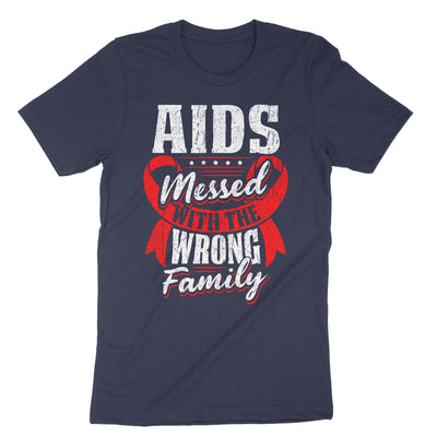 Navy Aids Messed With The Wrong Family T-Shirt#color_navy