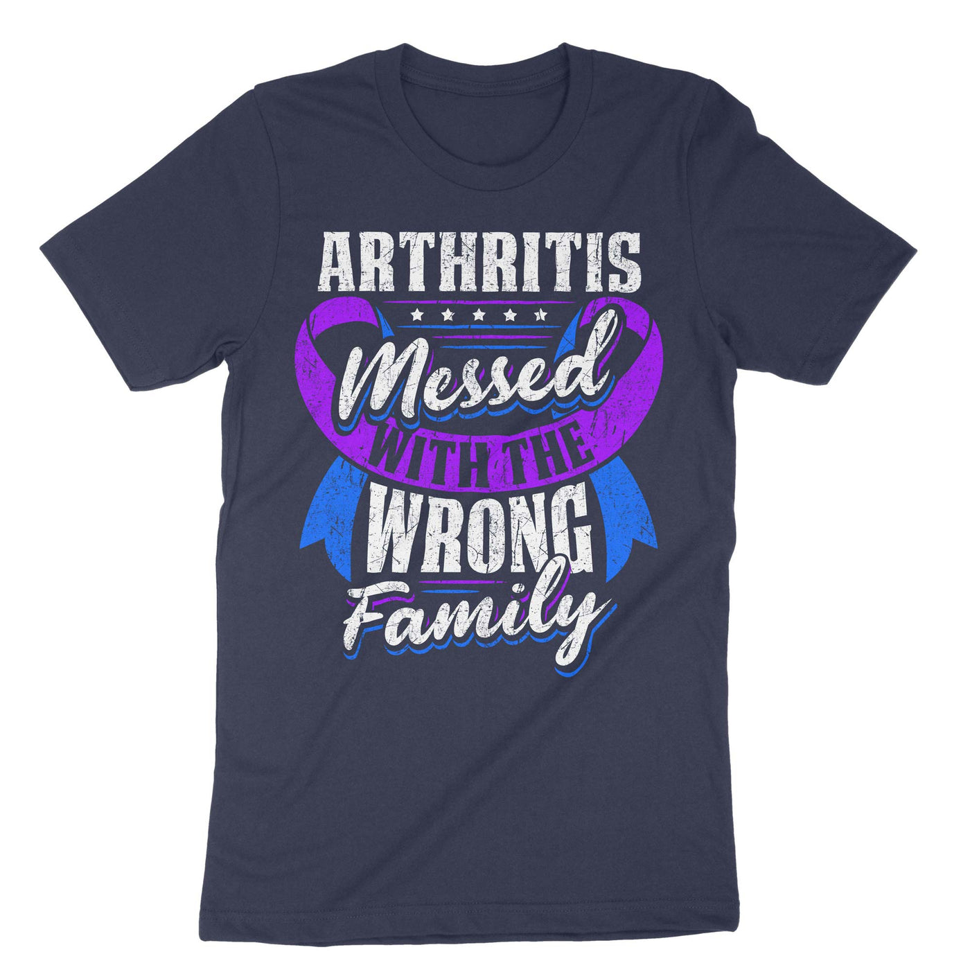 Navy Arthritis Messed With The Wrong Family T-Shirt#color_navy